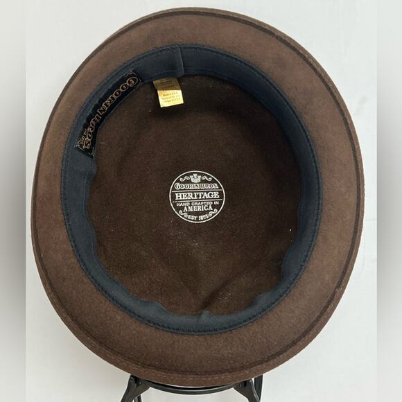 Goorin Bros Fedora Brown Wool Fedora Hat SIZE XL  100% Wool WPL 5923 MADE IN USA - Picture 6 of 9